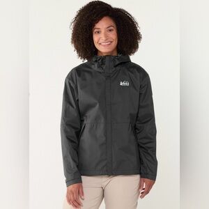 REI Trailmade Hooded Rain Jacket - Women’s Medium - Black - Waterproof